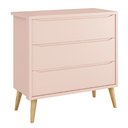 Ver imagem 1 de Cômoda Retrô Theo 3 Gavetas e Pés em Madeira Natural - Rosa