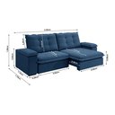 Ver mais imagens de Sofá Retrátil e Reclinável Slim 250cm 4 Lugares Fofao Premium Azul Marinho