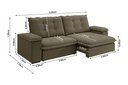 Ver mais imagens de Sofá Retrátil e Reclinável Slim 250cm 4 Lugares Fofao Premium Marrom
