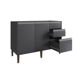 Cozinha Modulada Atena 100%MDF 13 Peças Grafite - Arte cas - 5
