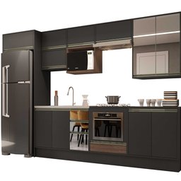 Cozinha Modulada Atena 100%MDF 13 Peças Grafite - Arte cas - 4