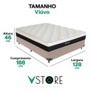 Ver imagem 3 de Cama Box Viúvo Bege e Colchão Dallas Molas Vstore 128x188x20