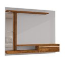 Ver imagem 3 de Painel para TV até 55 Polegadas com LED 160CMX136CM Prateleira de Vidro Denver Bege