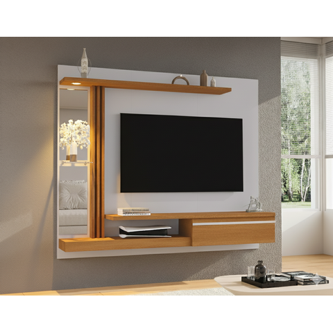 Painel para TV até 55 Polegadas com LED 160cmx136cm Prateleira de Vidro Denver