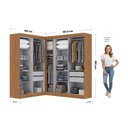 Ver imagem 4 de Guarda-roupa Modulado de Canto 9 Portas e 4 Gavetas Paris