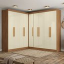 Ver imagem 1 de Guarda-Roupa Modulado de Canto 9 Portas e 4 Gavetas Paris Off White/Cinamomo