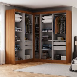 Guarda-roupa Modulado de Canto 9 Portas e 4 Gavetas Paris - 8 Guarda-roupa Modulado de Canto 9 Portas e 4 Gavetas Paris - 8