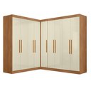 Ver imagem 2 de Guarda-Roupa Modulado de Canto 9 Portas e 4 Gavetas Paris Off White/Cinamomo