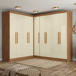 Guarda-roupa Modulado de Canto 9 Portas e 4 Gavetas Paris - 1 Guarda-roupa Modulado de Canto 9 Portas e 4 Gavetas Paris - 1