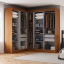 Ver mais imagens de Guarda-Roupa Modulado de Canto 9 Portas e 4 Gavetas Paris Off White/Cinamomo