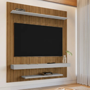 Ver imagem 1 de Painel Ripado para TV até 60 Polegadas 150CMX160,2cm Impressão Ripada 3D Leme Marrom