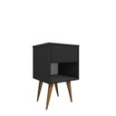 Ver imagem 4 de Mesa de Cabeceira Mdf Pés Palitos com 1 Gaveta e 1 Nicho Plancasa:preto Tx