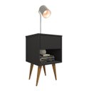 Ver imagem 6 de Mesa de Cabeceira Mdf Pés Palitos com 1 Gaveta e 1 Nicho Plancasa:preto Tx