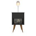 Ver imagem 1 de Mesa de Cabeceira Mdf Pés Palitos com 1 Gaveta e 1 Nicho Plancasa:preto Tx