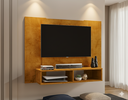Ver imagem 1 de Painel Ripado para TV até 42 Polegadas 120CMX90CM 2 Nichos Navi Marrom
