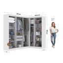 Ver imagem 3 de Guarda-roupa Modulado de Canto 9 Portas e 2 Gavetas Paris
