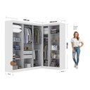 Ver imagem 3 de Guarda-Roupa Modulado de Canto 9 Portas e 2 Gavetas Paris Branco