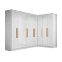 Ver imagem 2 de Guarda-Roupa Modulado de Canto 9 Portas e 2 Gavetas Paris Branco