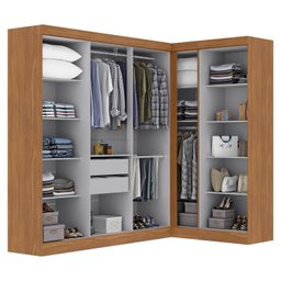 Guarda-roupa Modulado de Canto 9 Portas e 2 Gavetas Paris - 4