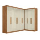 Ver imagem 2 de Guarda-Roupa Modulado de Canto 9 Portas e 2 Gavetas Paris Off White/Cinamomo