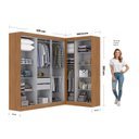 Ver imagem 3 de Guarda-Roupa Modulado de Canto 9 Portas e 2 Gavetas Paris Off White/Cinamomo