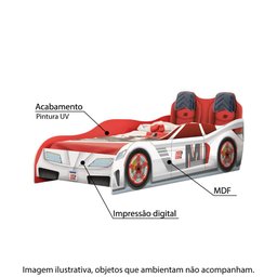 Cama Infantil Fast Car - Branco - 2