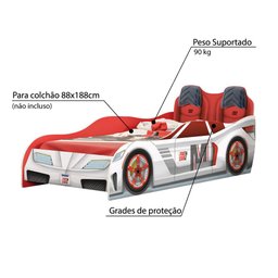 Cama Infantil Fast Car - Branco - 3