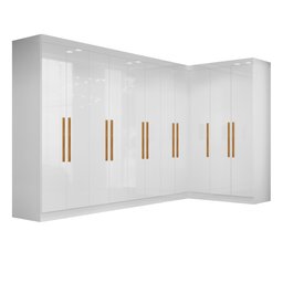 Guarda-roupa Modulado de Canto 11 Portas e 4 Gavetas Paris - 1