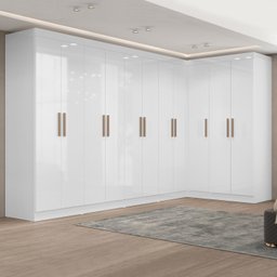 Guarda-roupa Modulado de Canto 11 Portas e 4 Gavetas Paris - 1