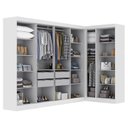 Ver imagem 4 de Guarda-Roupa Modulado de Canto 11 Portas e 4 Gavetas Paris Branco