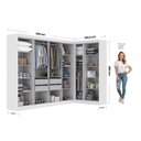 Ver imagem 3 de Guarda-Roupa Modulado de Canto 11 Portas e 4 Gavetas Paris Branco