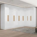 Ver imagem 1 de Guarda-roupa Modulado de Canto 11 Portas e 4 Gavetas Paris