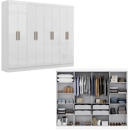 Guarda-roupa Modulado de Canto 11 Portas e 4 Gavetas Paris - 7