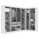 Ver imagem 2 de Guarda-roupa Modulado de Canto 11 Portas e 4 Gavetas Paris