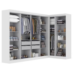 Guarda-roupa Modulado de Canto 11 Portas e 4 Gavetas Paris - 2