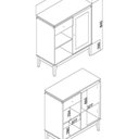 Ver imagem 3 de Aparador - Trama 800x940x385 mm 1 Porta 1 Gav Bege/Mel/Off White