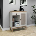 Ver imagem 1 de Aparador - Trama 800x940x385 mm 1 Porta 1 Gav Bege/Mel/Off White