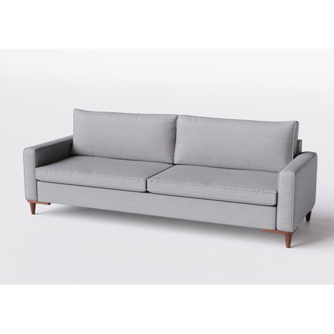 Sofá 3 Lugares Living Fixo Viena 2,00m em Linho:cinza Médio
