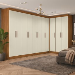 Guarda-roupa Modulado de Canto 11 Portas e 4 Gavetas Paris - 12
