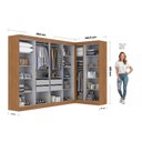Ver imagem 3 de Guarda-Roupa Modulado de Canto 11 Portas e 4 Gavetas Paris Off White/Cinamomo