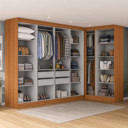 Guarda-roupa Modulado de Canto 11 Portas e 4 Gavetas Paris - 13