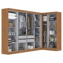 Ver imagem 4 de Guarda-Roupa Modulado de Canto 11 Portas e 4 Gavetas Paris Off White/Cinamomo