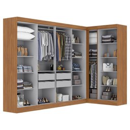 Guarda-roupa Modulado de Canto 11 Portas e 4 Gavetas Paris - 4