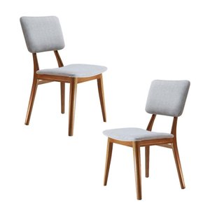 Conjunto de 2 Cadeiras Liza - Madeira Maciça e Encosto Estofado - Távoli Decor