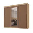 Ver imagem 2 de Guarda-Roupa Casal 3 Portas de Correr e 6 Gavetas Spazio Yescasa Marrom/Capuccino/Terracota