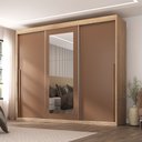 Ver imagem 1 de Guarda-Roupa Casal 3 Portas de Correr e 6 Gavetas Spazio Yescasa Marrom/Capuccino/Terracota