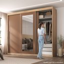 Ver imagem 6 de Guarda-roupa Casal 3 Portas de Correr e 6 Gavetas Spazio