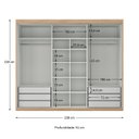 Ver imagem 3 de Guarda-Roupa Casal 3 Portas de Correr e 6 Gavetas Spazio Yescasa Marrom/Capuccino/Terracota