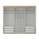 Ver imagem 4 de Guarda-Roupa Casal 3 Portas de Correr e 6 Gavetas Spazio Yescasa Marrom/Capuccino/Terracota
