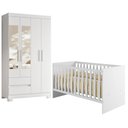 Ver imagem 1 de Berço com Guarda Roupa Infantil Nacional Life 2186 Olimpia 4 Portas 2 Gavetas MDF Branco Albatroz